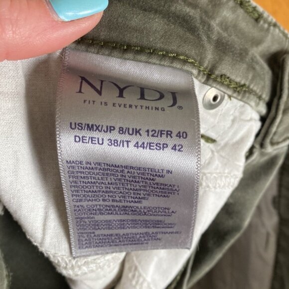 NYDJ camo denim size 8 AMI skinny ankle jeans - Picture 6 of 9